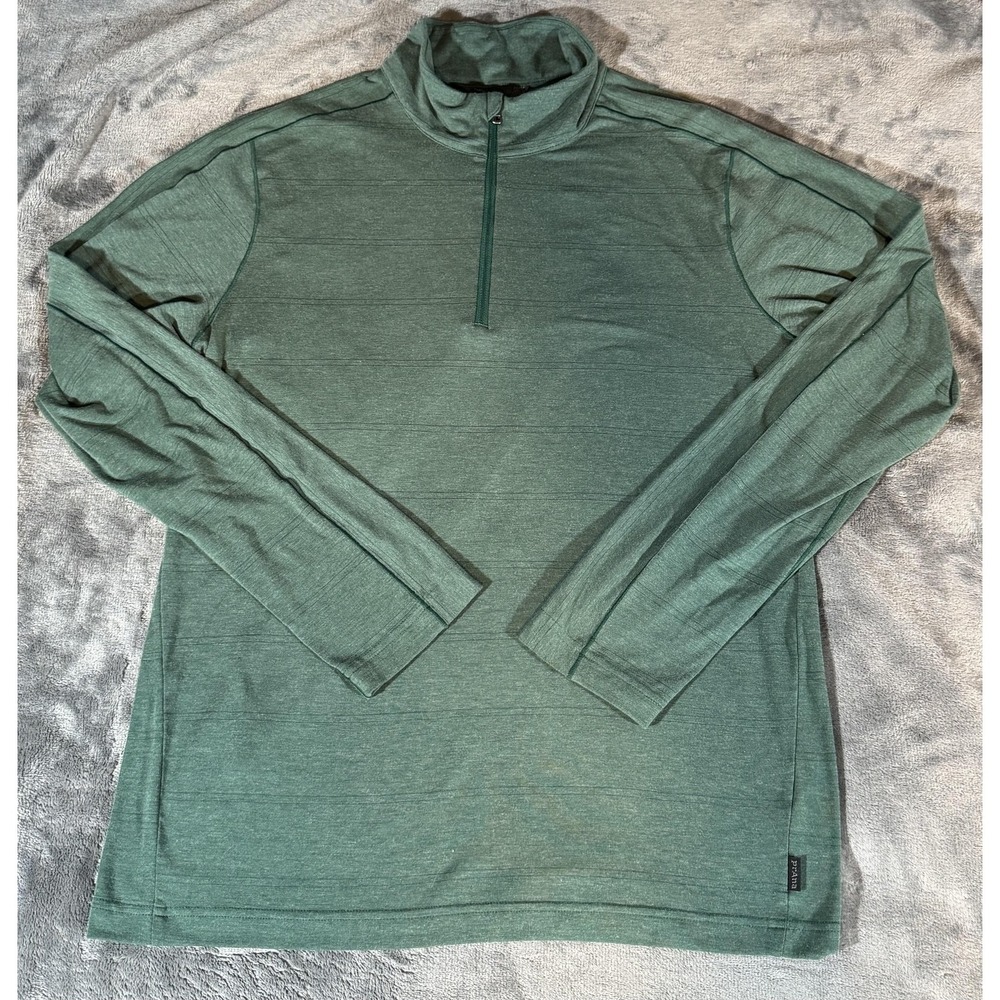 PrAna Pullover Mens Medium Green Breathe 1/4 Zip Lightweight Shirt Activewear